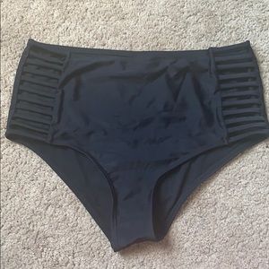 Brand new high waisted black bathing suit bottoms